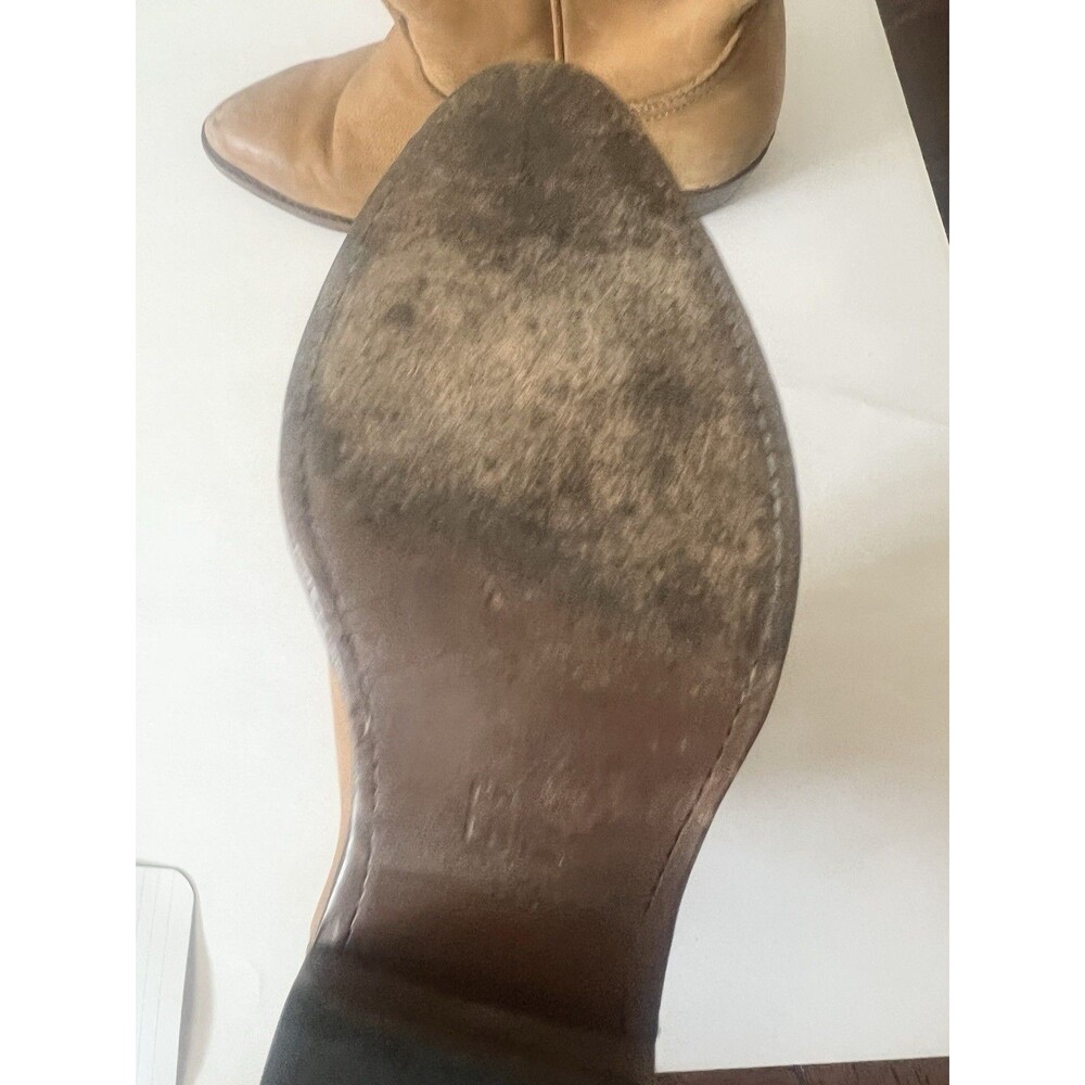 Frye Western Distressed Leather Billy Short Cow Girl Boots/Booties Cognac 7.5 - Picture 7 of 11